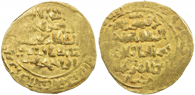 GHORID: Mu'izz al-Din Muhammad, 1171-1206, AV broad dinar (3.99g), MM, DM, A-175...