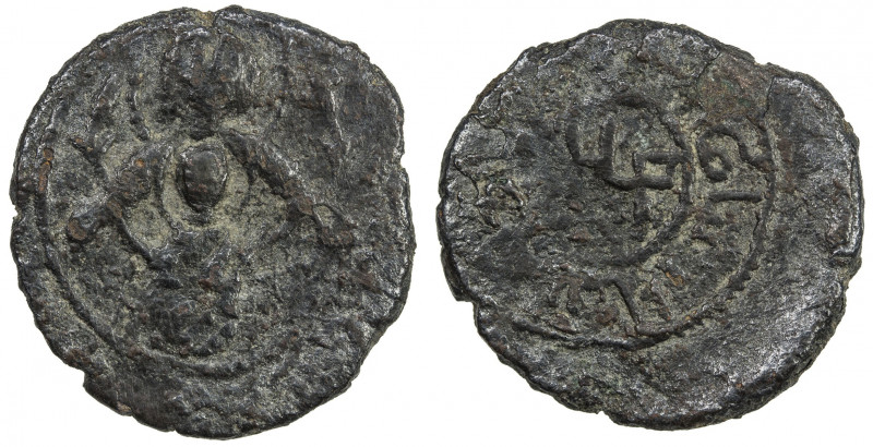 SALDUQIDS: Diya' al-Din Ghazi, 1116-1132, AE fals (5.27g), NM, ND, A-A1890, obve...