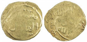 GREAT MONGOLS: Möngke, 1251-1260, AV dinar (3.36g), [Marw], AH6xx, A-V1977, mint clear by style and design, overstruck on uncertain earlier type, Fine...