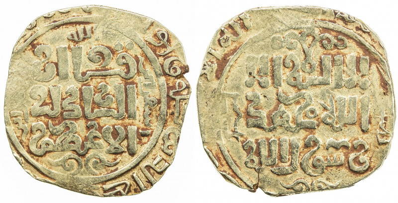 GREAT MONGOLS: Anonymous, ca. 1220s-1240s, AV dinar (4.30g), Isfarayin, DM, A-19...