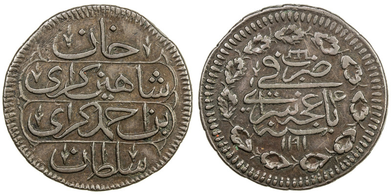 GIRAY KHANS: Shahin Giray, 1777-1783, AE kopeck (8.95g), Baghcha-Saray, AH1191 y...