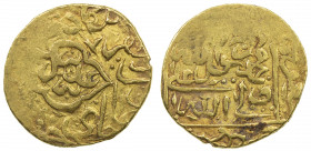 SAFAVID: Tahmasp I, 1524-1576, AV mithqal (4.61g), Tabriz, ND, A-2590, mint & date in eye shape cartouche, somewhat crude strike, possibly a later iss...