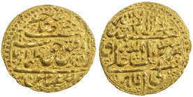 SAFAVID: Tahmasp II, 1722-1732, AV ashrafi (3.47g), Isfahan, AH1142, A-2688, Tahmasp recaptured the city of Isfahan in AH1142 after seven years of Afg...