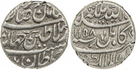 AFSHARID: Nadir Shah, 1735-1747, AR rupi, Kabul, AH1158, A-2744.2, with the mint epithet dar al-mulk, superb even strike, extremely rare mint, NGC gra...