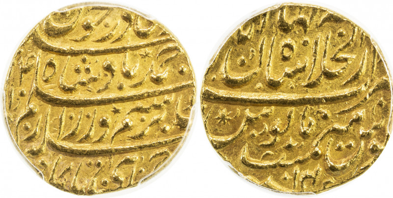 DURRANI: Ahmad Shah, 1747-1772, AV mohur (10.85g), Shahjahanabad (Dehli), AH1174...