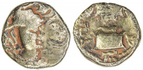 INDO-SASANIAN: Rana Datasatya, ca. 5th/6th century, debased AV dinar (6.84g), cf. Senior's article in ONS Newsletter #149 (1996), type #3, king's bust...