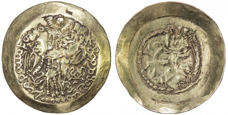 KUSHANO-SASANIAN: Kidarite, late 4th / early 5th century, scyphate AV dinar (7.1...