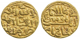 DELHI: Muhammad III, 1325-1351, AV tanka (11.01g), NM, ND, G-D441, anonymous, long legends, citing only the Egyptian Abbasid caliph Ahmad al-Hakim, 3 ...