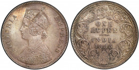BRITISH INDIA: Victoria, Empress, 1876-1901, AR rupee, 1885-C, KM-492, S&W-6.80, Prid-124, a superb quality example! PCGS graded MS65.
Estimate: USD ...