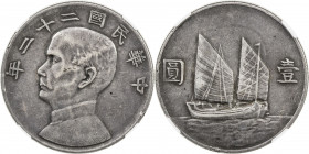 CHINA: Republic, AR dollar, year 22(1933), Y-345, L&M-109, better date of the two-year type, NGC graded XF45.
Estimate: USD 350 - 450