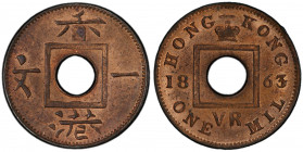 HONG KONG: Victoria, 1840-1901, AE mil, 1863, KM-1.1, a lovely example! PCGS graded MS64 RB.
Estimate: USD 100 - 150