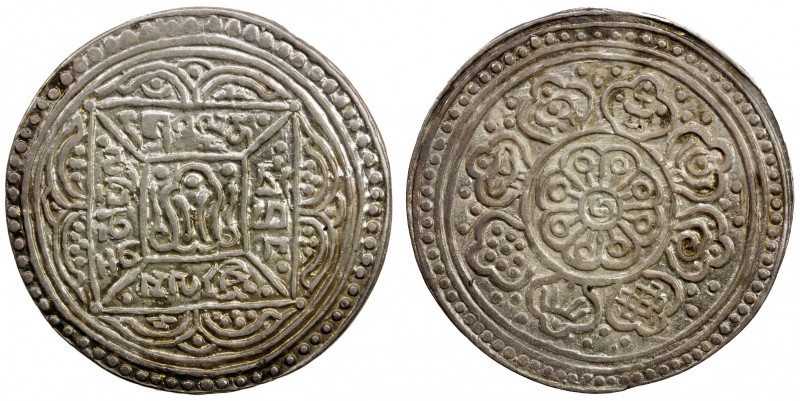 TIBET: AR kelzang tangka (2.79g), ND (1910), Y-14, square in square type, VF-EF....