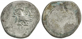 CAMBODIA: Ang Duong, 1840-1860, AR 4 fuang (¼ tical) (5.11g), KM-27, hamza bird left, VF, RR. This is among the largest and heaviest "hamza" bird-type...