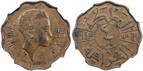 IRAQ: Faisal II, 1939-1958, AE 4 fils, 1943/AH1362, KM-107, struck at the Bombay mint, NGC graded MS62 BN.
Estimate: USD 200 - 300