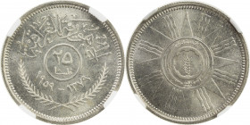 IRAQ: Republic, AR 20 fils, 1959/AH1379, KM-122, struck at the British Royal Mint, NGC graded MS66.
Estimate: USD 125 - 175