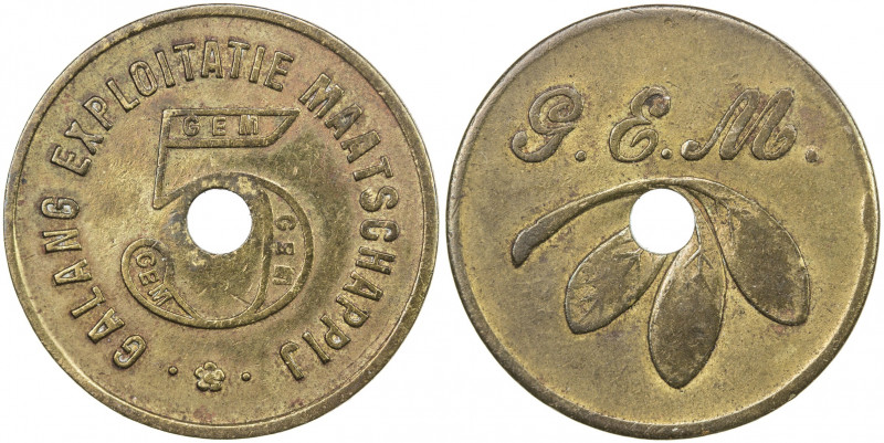 NETHERLANDS EAST INDIES: Galang Exploitatie Maatscappij, 5 cents token (3.27g), ...