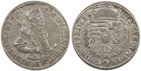 AUSTRIA: Ferdinand, as archduke, 1564-1595, AR thaler (28.07g), ND(1577-91), Dav-8097var, Hall Mint issue, crowned and uniformed bust right with FERDI...