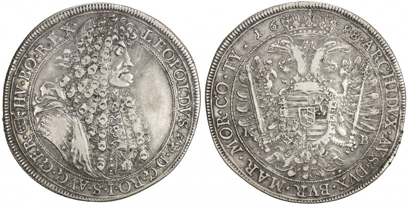 AUSTRIA: Leopold I, 1657-1705, AR thaler (28.57g), 1688-KB, KM-214.1, Dav-3260, ...