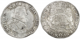 BELGIUM: BRABANT: Felipe IV, 1621-1655, AR ducaton (32.25g), 1636, KM-72.1, Vanhoudt-640 AN, Delmonte-274, Antwerp Mint issue, with large ruffled coll...