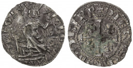 KINGDOM OF CYPRUS: John II, 1432-1458, AR gros (4.15g), Metcalf-802, +IEHE / AN ROI around King seated, P above Lusignan shield right // +D' IERVSALEM...