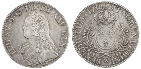 FRANCE: Louis XV, 1715-1774, AR ecu, Lille mint, 1738/7-W, KM-486.22, Gad-R321, VF-EF.
Estimate: USD 150 - 250