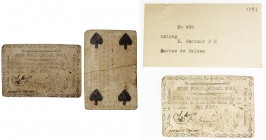 FRANCE: playing card money (15 sols), 1791, Opitz p.261 (plate example), 83x55mm, billet de confiance issued by Société Patriotique for the town of St...