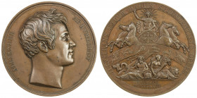 PRUSSIA: AE medal, 1828, Brettauer-527, Wurzbach-3787, Fischhof-193, Lehnert-42, 63mm, bronze medal by Henri François Brandt for The "Cosmos Lectures"...