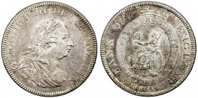 GREAT BRITAIN: George III, 1760-1820, AR dollar, 1804, KM-Tn1, S-3768, Bank of England token issue, faint surface hairlines, AU. This type was overstr...