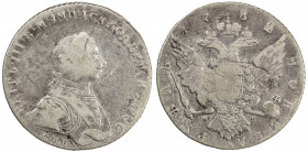 RUSSIAN EMPIRE: Peter III, 1762, AR rouble, St. Petersburg mint, 1762, Cr-47.2, Bitkin-11, oblique edge milling, couple light scratches, mount removed...