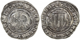 SPAIN: CATALONIA-ARAGON: Frederick IV of Sicily, 1355-1377, AR pirral (3.21g), ND, Crusafont-327-AAB.2, Spahr-190, MIR-195/1var, variety with obverse ...
