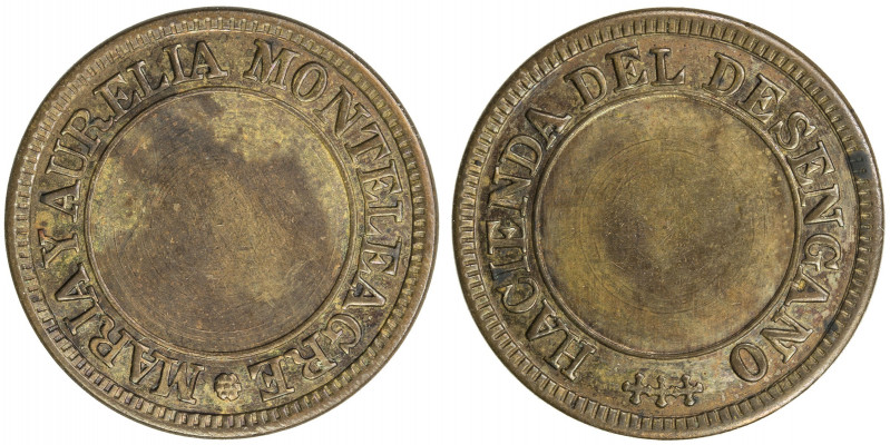 COSTA RICA: Republic, AE token (2.90g), ND (ca. 1855?), Rulau-SJS 81, 20mm bronz...