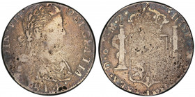 MEXICO: Fernando VII, 1808-1821, AR 8 reales, 1814-D, KM-110.1, AC-1183, assayer MZ, Durango, slab label has incorrect attribution (KM-111.2), typical...