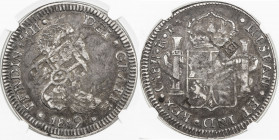 MEXICO: Fernando VII, 1808-1821, AR 8 reales, 1819-Ca, KM-111.1, assayer RP, flipover overstrike on earlier cast Chihuahua 8 reales KM-123, undertype ...