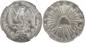 MEXICO: Republic, AR 8 reales, 1836-Do, KM-377.4, Dunigan & Parker-Do13, assayer RM, light tone, NGC graded MS61, S. 
Estimate: USD 250 - 350