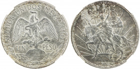 MEXICO: Estados Unidos, AR peso, 1913, KM-453, Caballito, lightly toned, NGC graded MS61.
Estimate: USD 160 - 240