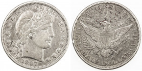 UNITED STATES: AR 50 cents, 1907-D, EF, Barber type, tiny rim nick.
Estimate: USD 150 - 200