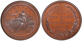 UNITED STATES: AE medal, 1884-5, PCGS graded Specimen 65, 74mm bronze medal by P.L. Krider for the World Industrial and Cotton Centennial Exposition i...