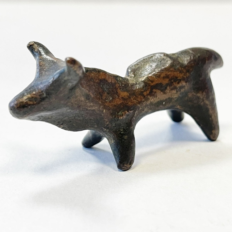 ANCIENT: GREECE: AE figurine (43.52g), bronze ox, circa 800 BC, VF, ex Charles O...