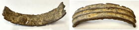 CONGO: brass ridged crescent (507g), Opitz p.124 (plate example), 225 x 40mm, semicircular bar with ridged exterior, likely over 100 years old, used l...