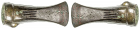 EUROPE: AE axe head, Quiggin fig.123, 98mm, Bronze Age ribbed socketed axe-head, likely nearly 3,000 years old, cast from a copper-tin alloy in a soph...