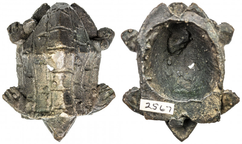 GHANA: brass gold weight, 47mm, Akan goldweight in the shape of a turtle, EF, R,...