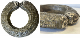 NORTH AFRICA: AR bracelet (146g), Opitz p. 277 (bottom right plate example), ca. 120mm & 25mm, hollow ring with elaborately decorated exterior, made a...