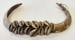 PAPUA NEW GUINEA: boar tusks, 18.50cm (7¼") wide, a personal decoration made of boars tusks and cowry shells and used as money, VF, R, ex Charles Opit...