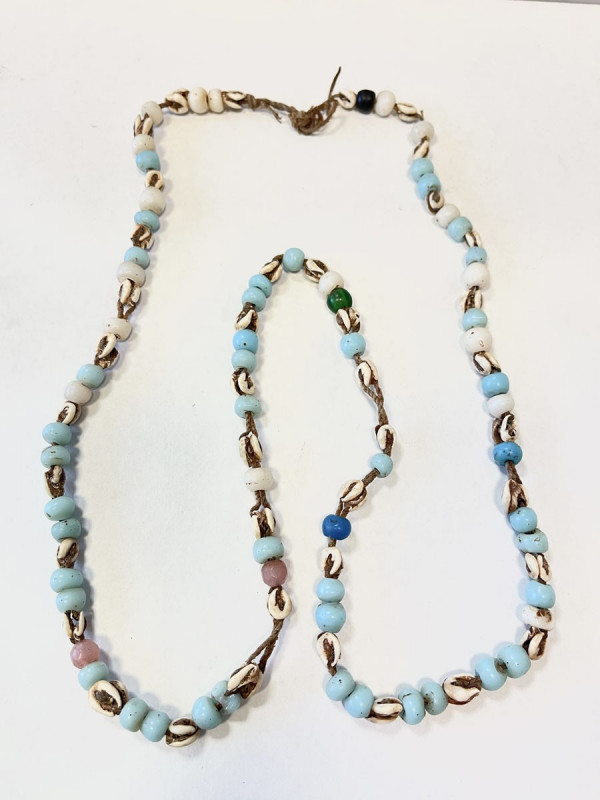 PAPUA NEW GUINEA: German trade bead necklace (65.99g), ca. 96cm, made of turquoi...