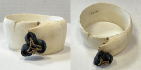 PAPUA NEW GUINEA: toea arm shell ring, 67mm, conus shell ring with banana seed decorations, used for trade and bride payment on the Trobriand Islands,...