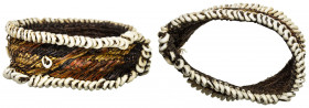 PAPUA NEW GUINEA: woven shell bracelet, 80mm, band woven from lily root decorated with two rings of nassa shells, EF, RR, ex Charles Opitz Collection....