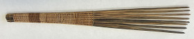 SOLOMON ISLANDS: bamboo comb (22.01g), 283mm, made from eight sharpened bamboo sticks with intricate binding, EF, ex Charles Opitz Collection. 
Estim...