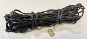 TANGANYIKA: woven string money (57.02g), ca. 6.5 meters, made from plant fiber dyed black, likely over 100 years old, choice VF, ex Charles Opitz Coll...
