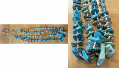 UNITED STATES: turquoise money, Opitz pg. 359/60 (plate), EF, 50cm, Native American currency used by the Hopi and Zuni tribes, an old string 19 1/2 " ...