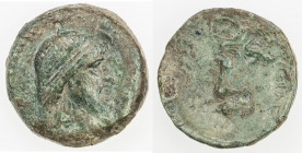 PARTHIAN KINGDOM: Mithradates I, c. 171-138 BC, AE tetrachalkous (8.00g), Ekbatana, Sell-12.9, diademed king's bust, bare-headed // Nike driving biga ...